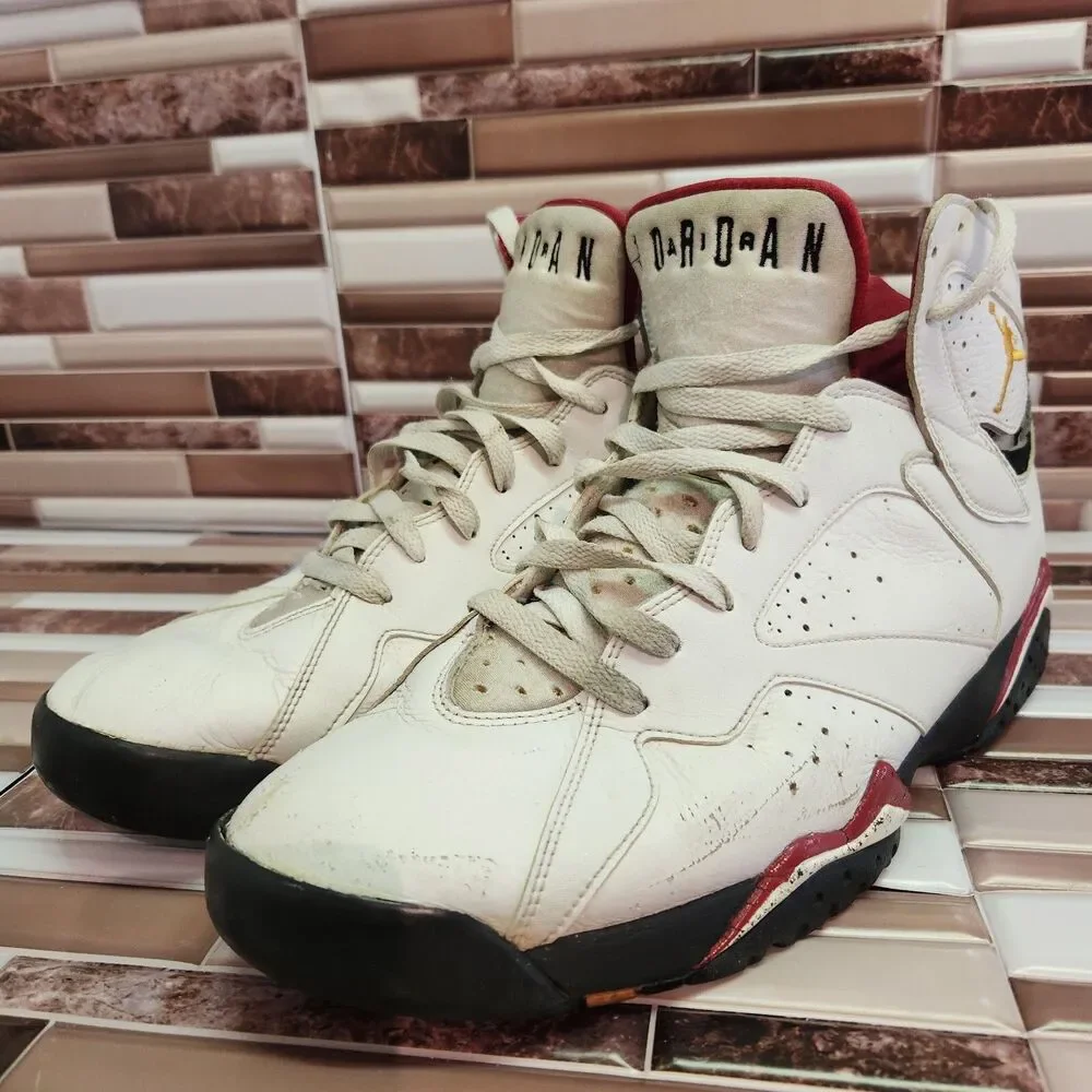 Nike Air Jordan 7 Retro Cardinal Men’s 12 White Red 2006 Vintage Basketball Shoe